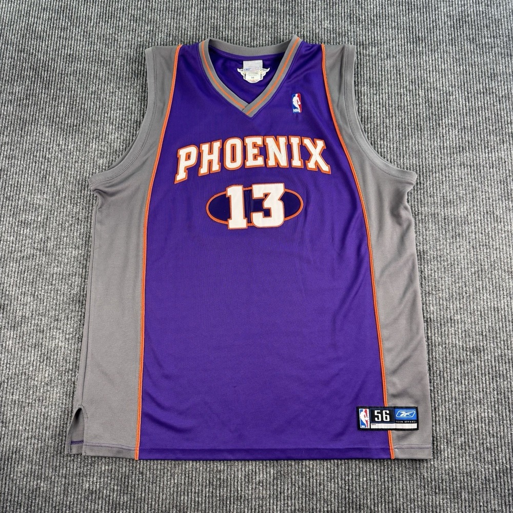 Steve Nash Jersey Men 56 Purple Gray Reebok Authentic Phoenix Suns NBA